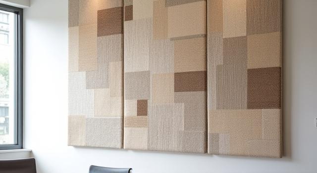 Textil de gran formato en sala de juntas